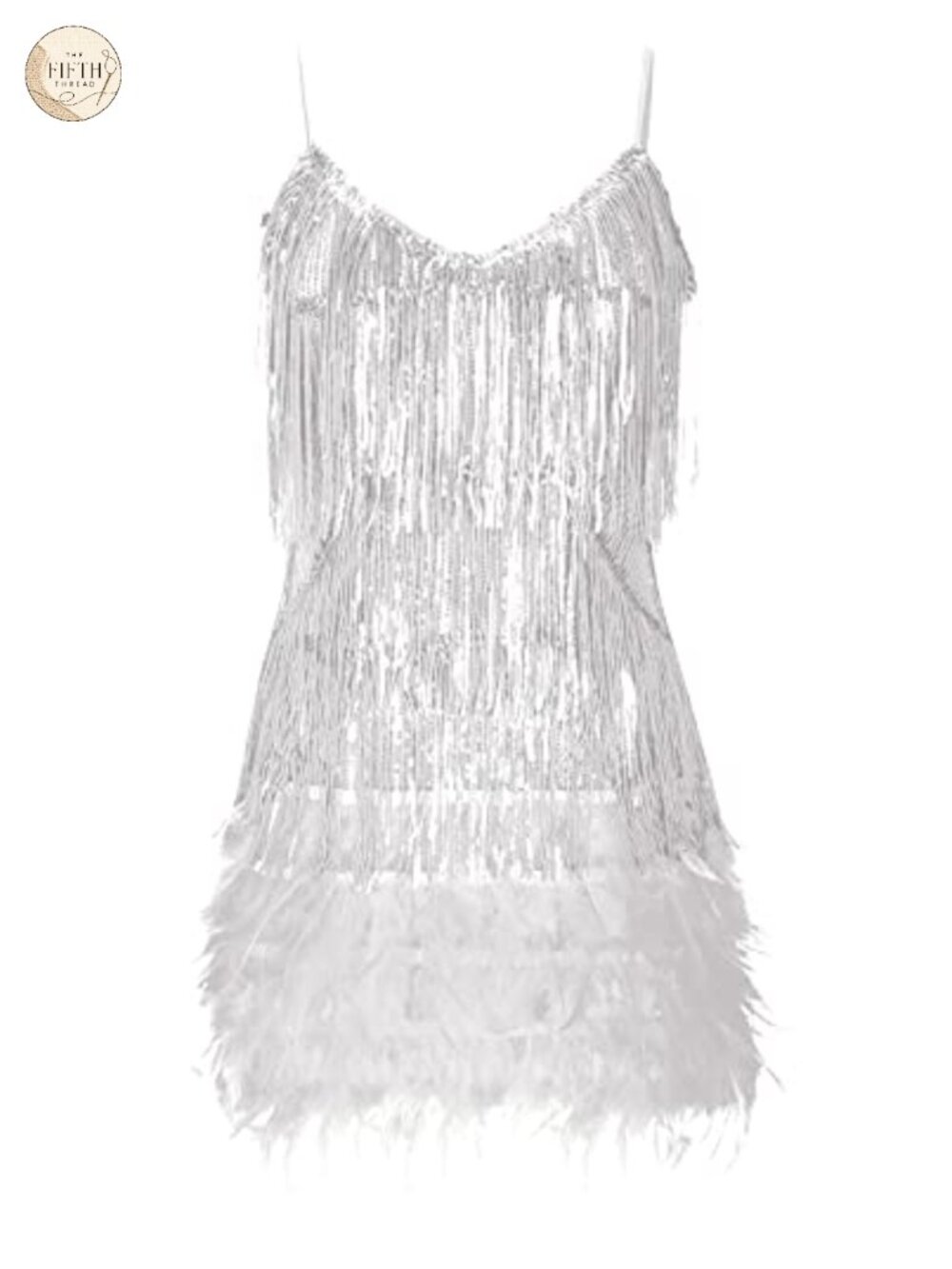 Sequin Flapper Mini Dress Fringe Feather Gatsby Cocktail Prom Party